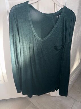 Abercrombie & Fitch Deep Teal Long-Sleeve Scoop Neck Top
